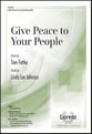 Give Peace to Your People SATB choral sheet music cover